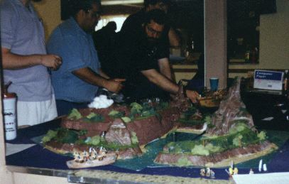 fantasy pirate sea-battle 'miniature wargame' in progress